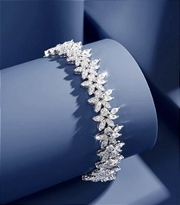 Pulseira PRISCILA flores cravejadas de micro zircônia premium