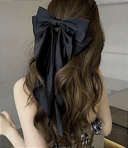 Laço INGRID presilha de seda preto