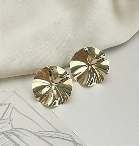 Brinco SALLY  flor organica folheada a ouro