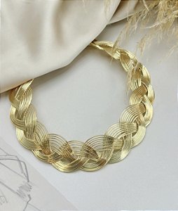 Choker aro ALISHA trança Folheada A Ouro