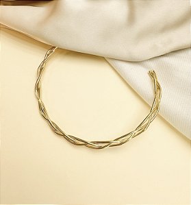 Choker aro MAYSE trança Folheada A Ouro