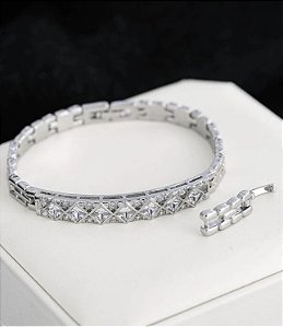 Pulseira SERVIA geométrica micro zircônia premium