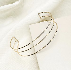 Choker ITALIA max aro 3 fios folheada a ouro
