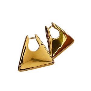 Argola NADJA geometrica ponta folheada a ouro