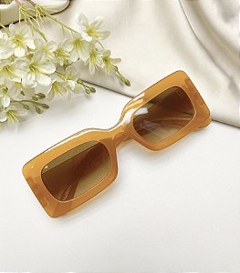 Oculos CECILIA quadrado armação mostarda