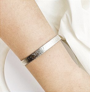 Bracelete POLI escovada folheada a prata