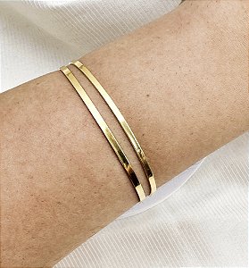 Bracelete MANU 2 fios folheada a ouro