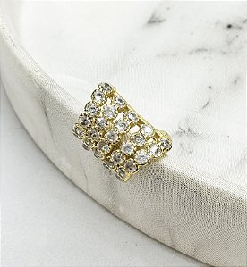 Piercing de encaixe fake KANDRA - 5 fios cravejado micro zircônias folheada a ouro