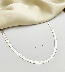 Colar VELMA fita 6mm folheada a prata