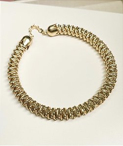 Choker aro CARMEL max textura folheada a ouro