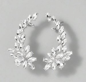Brinco NELLE ear cuff strass premium