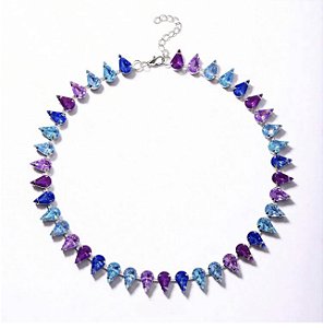 Choker RYDER cristal GOTA AZUL/VIOLETA/LILAS