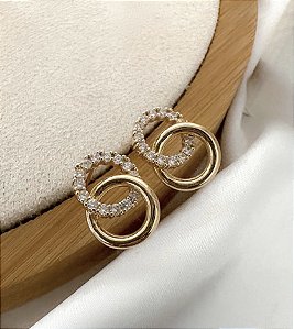 Brinco CORDELIA elos zirconia folheada a ouro
