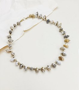 Choker MIAMI mini conchinhas com dourado