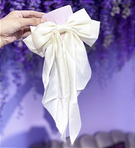Laço INGRID presilha de seda OFF WHITE