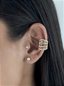 Piercing de encaixe fake VANIA 7 fios cravejado micro zircônias folheada a ouro