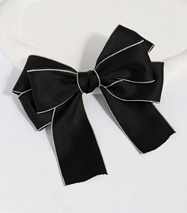 Laço LEONA presilha laço preto com detalhes bege