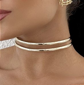 Choker aro JOELMA duplo dourado