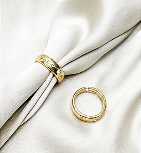 Anel FÉ em verniz italiano dourado