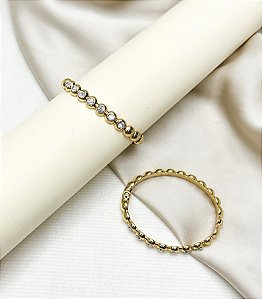Bracelete ALINA esferas com zircônias verniz italiano ouro