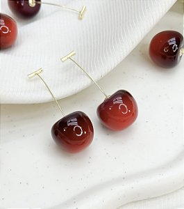 Brinco CEREJA com verniz degrade bijoux fina