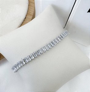Pulseira CALICE cravejado com zirconia em navete folheada a prata