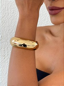 Bracelete IVANA max boleado com verniz italiano DOURADO