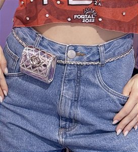 Bag micro SASHA bolsinha metálica prata
