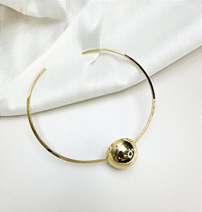 Choker BLAIR aro esfera boleada folheada a ouro
