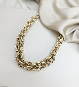 MAX Choker NIKITA elos corrente Folheada a ouro
