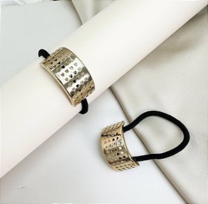 Presilha VESPER elastico placa vazada dourada