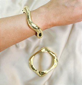 Bracelete DARLENE orgânico folheado a ouro