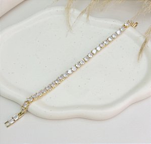 Pulseira DUA LIPA de zircônia premium folheada a ouro