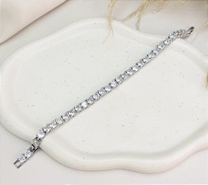 Pulseira DUA LIPA de zircônia premium folheada a prata