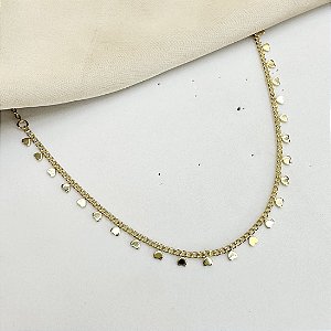 Choker BRENDA mini corações folheada a ouro