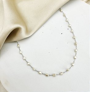 Choker RANI mini perils folheada a prata