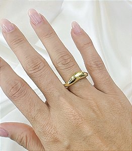 Anel BIANE organico folheada a ouro