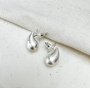 Brinco MERCURI P gota fosca folheada a prata