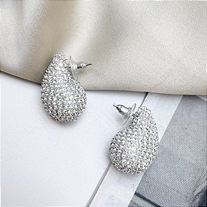 Gota ELARA MINI strass premium folheada a prata