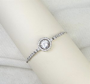 Pulseira LONDON  ponto de luz cravejados Folheada A prata