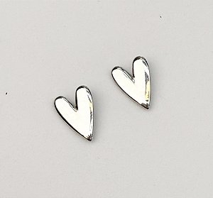 Brinco WINONA folheada coração chapado prateado