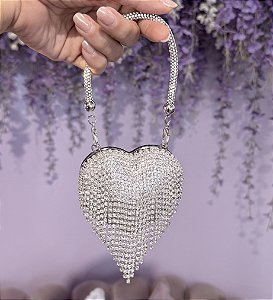 Mini Bag JULIA coração de franja strass premium