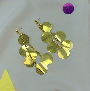 Brinco SALVADOR paetê dourado