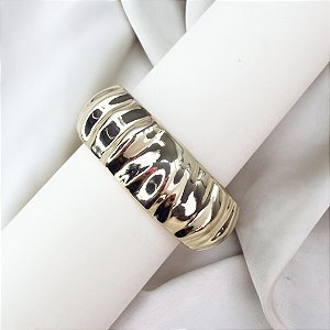 Bracelete RACHEL max orgânico texturizado folheado a ouro
