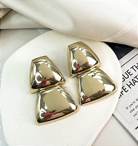 Max brinco MOLINA geometrico folheado a ouro