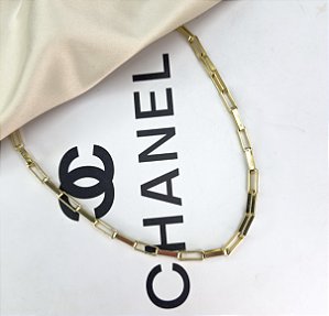 Choker FEDRA corrente inspiração CARTIER Folheada A Ouro