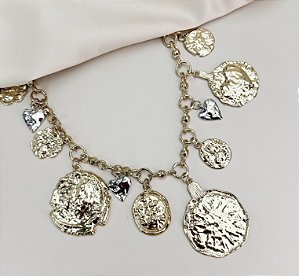 Colar QATAR MAX medalhas douradas + mix de banhos