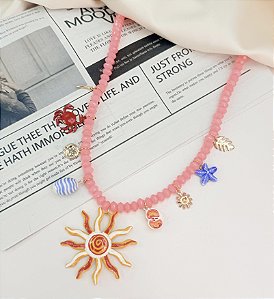 Colar CARLOTA longuinho pingentes charms colors