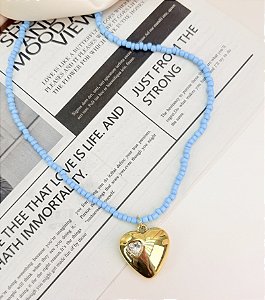 Colar UANA max pingente folheado a ouro