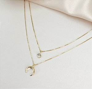 Colar duplo RICCI lunar folheada a ouro